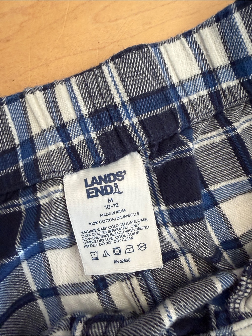 Lands End 100% Cotton Plaid Pajama Bottoms - Picture 2 of 4